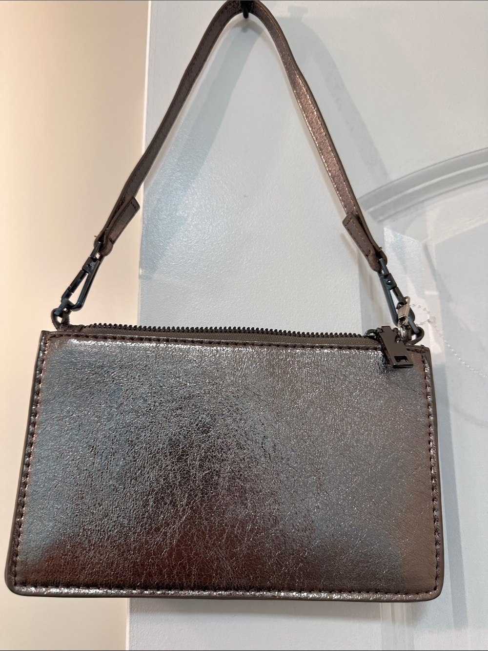 Metallic Bronze Wristlet Purse - Women's Small Clutch MNG New